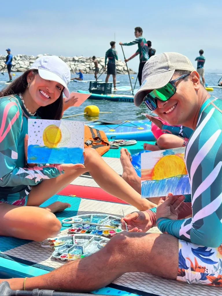 Disfrutando playa con paddleboard
